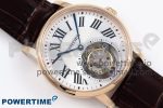 Rotonde de Cartier Flying Tourbillon RG RMS Best Edition Silver Dial on Brown Leather Strap - Image 3