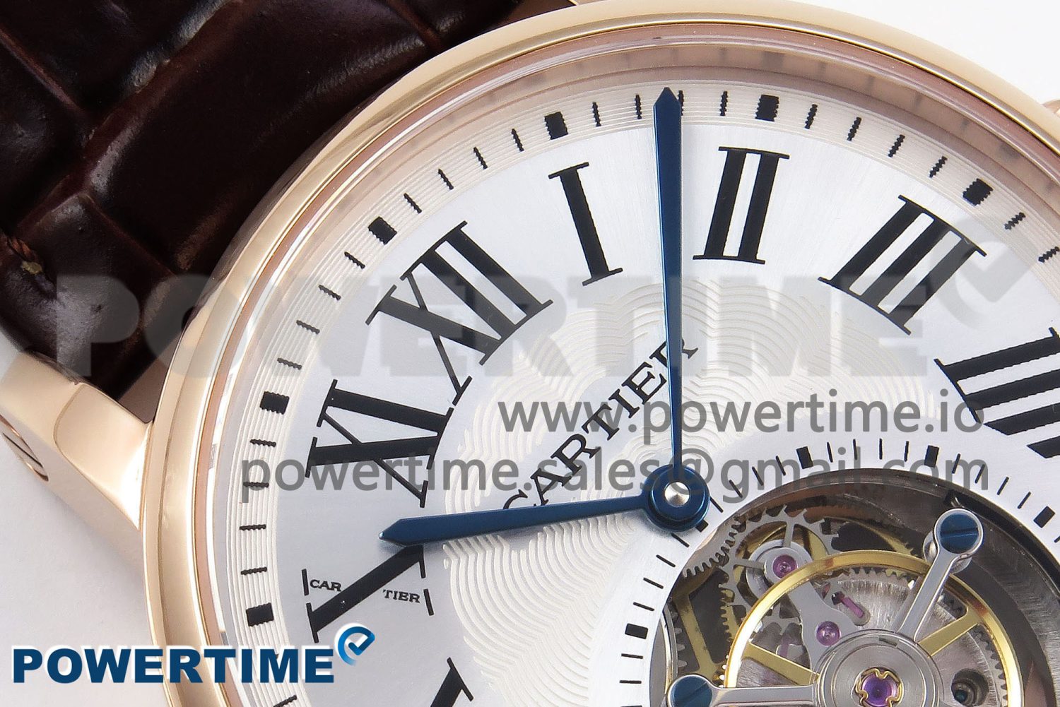 Rotonde de Cartier Flying Tourbillon RG RMS Best Edition Silver Dial on Brown Leather Strap - Image 5
