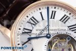 Rotonde de Cartier Flying Tourbillon RG RMS Best Edition Silver Dial on Brown Leather Strap - Image 5