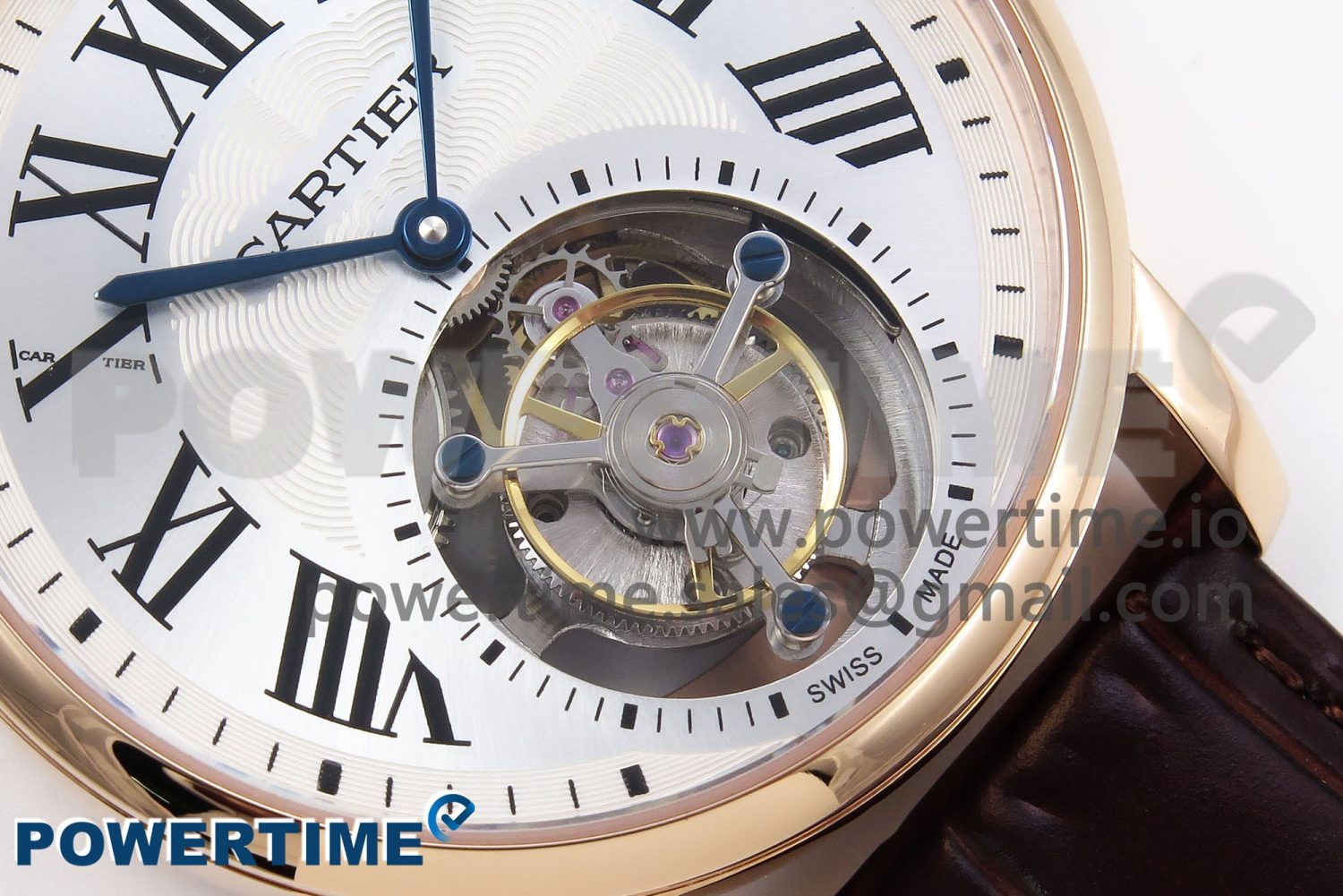 Rotonde de Cartier Flying Tourbillon RG RMS Best Edition Silver Dial on Brown Leather Strap - Image 6