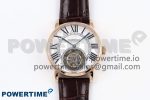 Rotonde de Cartier Flying Tourbillon RG RMS Best Edition White Roman Dial on Brown Leather Strap