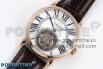 Rotonde de Cartier Flying Tourbillon RG RMS Best Edition White Roman Dial on Brown Leather Strap - Image 5