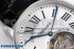 Rotonde de Cartier Flying Tourbillon SS RMS Best Edition Silver Dial on Black Leather Strap - Image 4