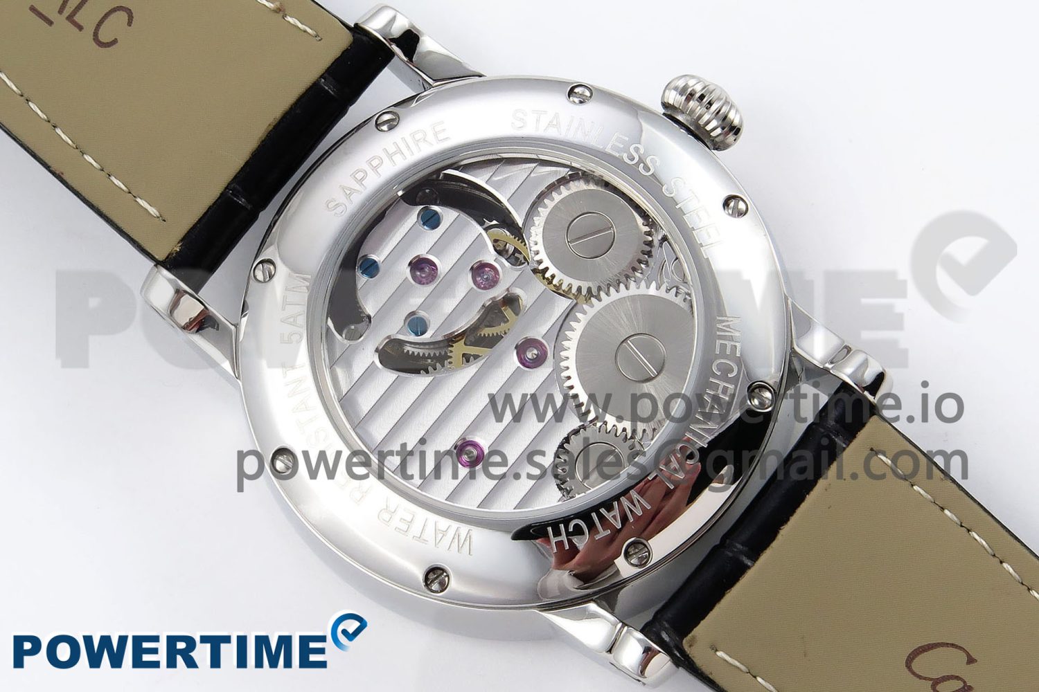 Rotonde de Cartier Flying Tourbillon SS RMS Best Edition Silver Dial on Black Leather Strap - Image 8