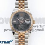 DateJust 36 126231 Clean 1:1 Best Edition 904L Steel Gray DIal Green Roman Marker on SS/RG Jubilee Bracelet VR3235