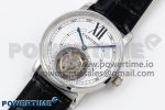 Rotonde de Cartier Flying Tourbillon SS RMS Best Edition White Numeral Dial on Black Leather Strap - Image 5