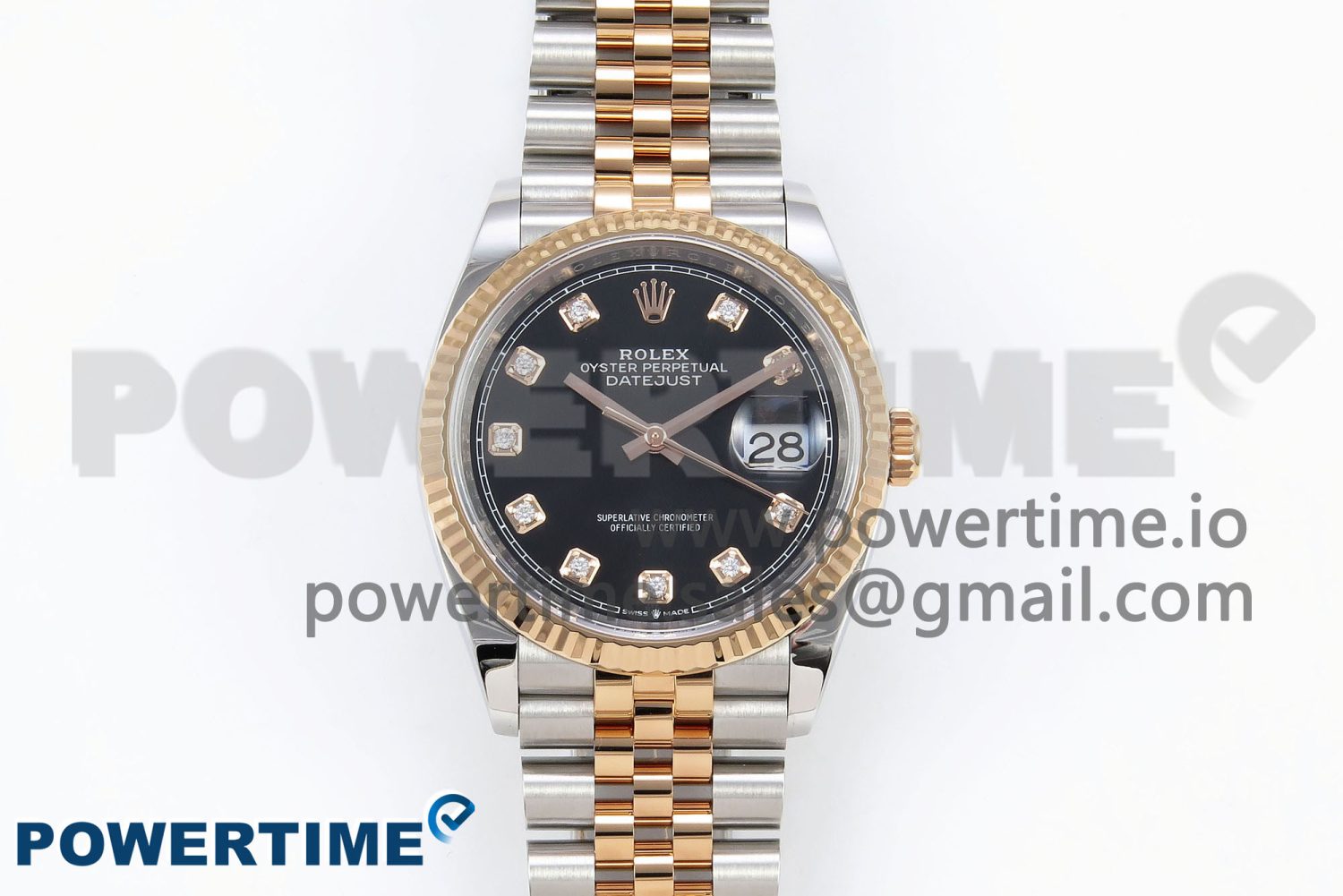DateJust 36 126231 Clean 1:1 Best Edition 904L Steel Black Diamonds Dial on SS/RG Jubilee Bracelet VR3235 - Image 1