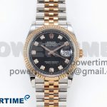 DateJust 36 126231 Clean 1:1 Best Edition 904L Steel Black Diamonds Dial on SS/RG Jubilee Bracelet VR3235
