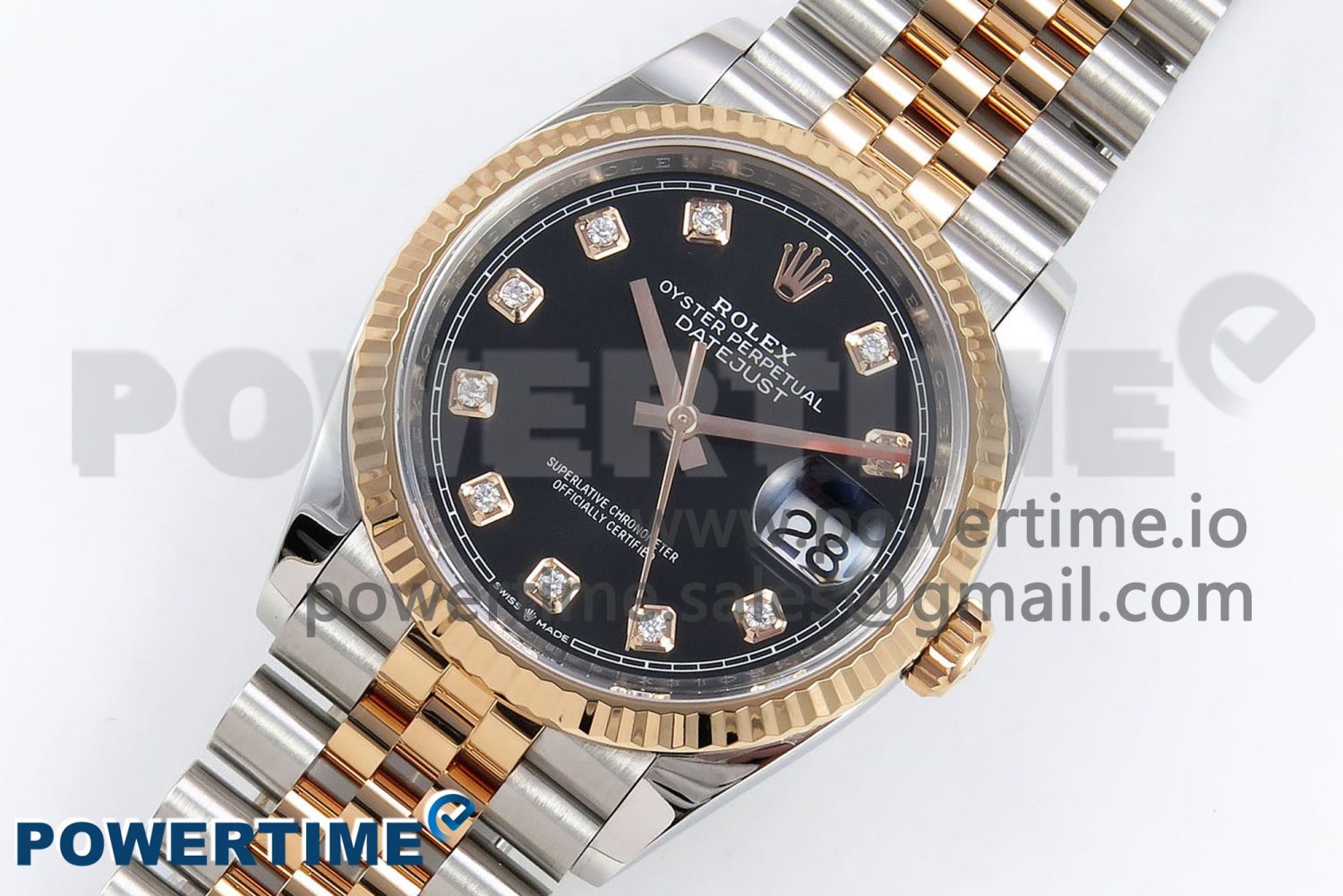 DateJust 36 126231 Clean 1:1 Best Edition 904L Steel Black Diamonds Dial on SS/RG Jubilee Bracelet VR3235 - Image 2