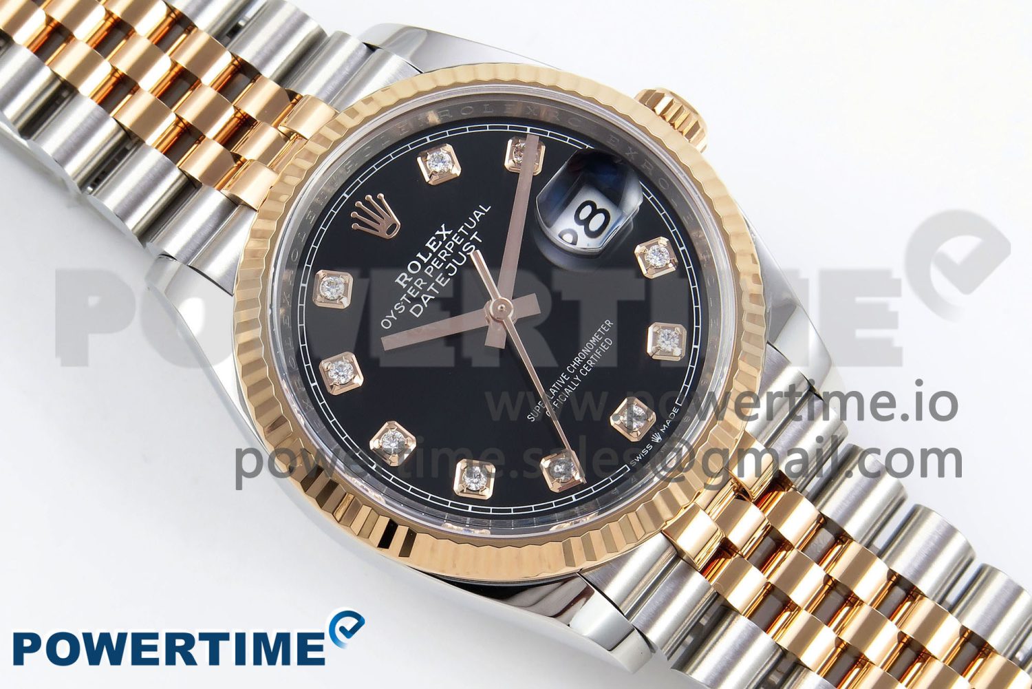 DateJust 36 126231 Clean 1:1 Best Edition 904L Steel Black Diamonds Dial on SS/RG Jubilee Bracelet VR3235 - Image 3