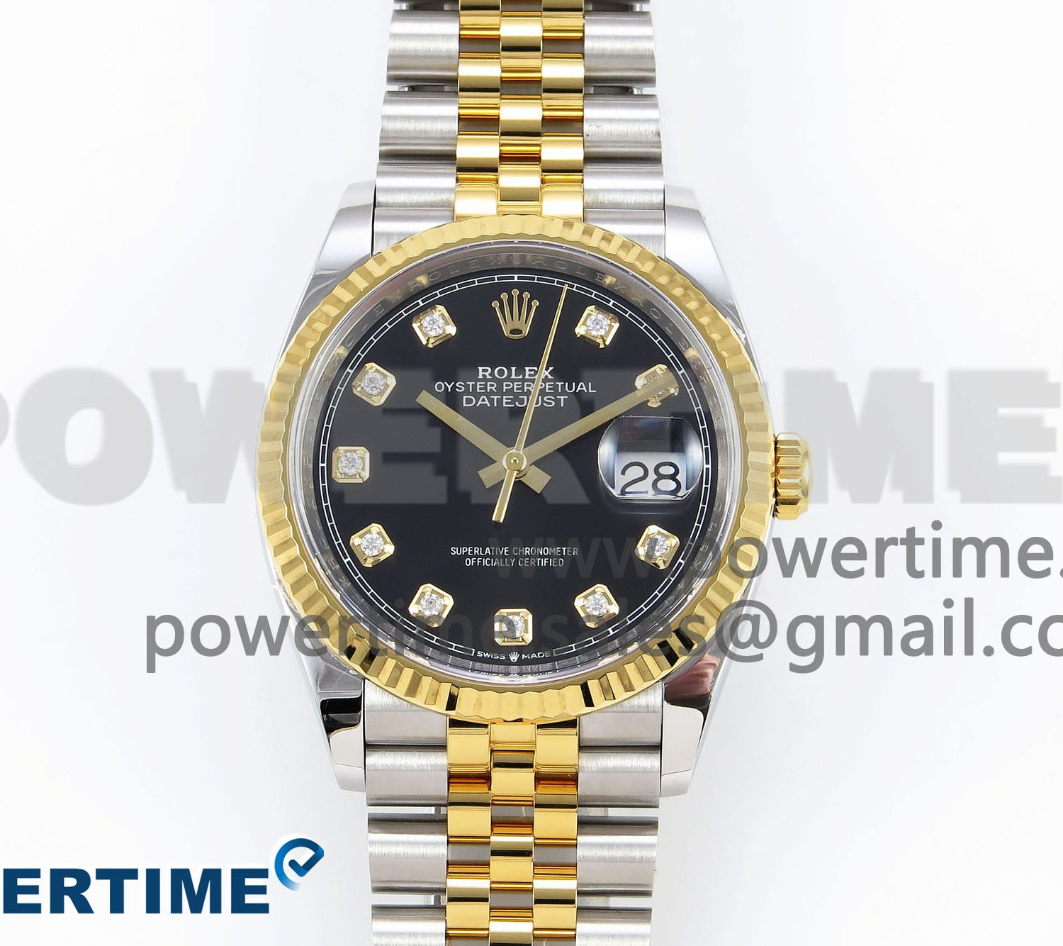 DateJust 36 126233 Clean 1:1 Best Edition 904L Steel Black Diamonds Dial on SS/YG Jubilee Bracelet VR3235