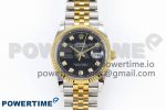 DateJust 36 126233 Clean 1:1 Best Edition 904L Steel Black Diamonds Dial on SS/YG Jubilee Bracelet VR3235