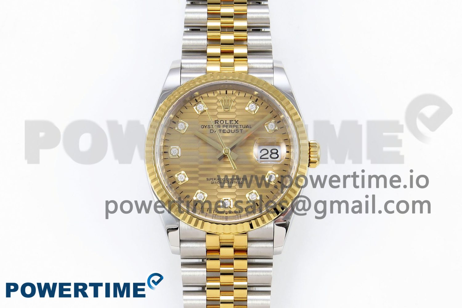 DateJust 36 126233 Clean 1:1 Best Edition 904L Steel YG Textured Diamonds Dial on SS/YG Jubilee Bracelet VR3235 - Image 1