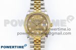 DateJust 36 126233 Clean 1:1 Best Edition 904L Steel YG Textured Diamonds Dial on SS/YG Jubilee Bracelet VR3235