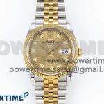DateJust 36 126233 Clean 1:1 Best Edition 904L Steel YG Textured Diamonds Dial on SS/YG Jubilee Bracelet VR3235