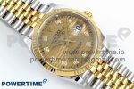 DateJust 36 126233 Clean 1:1 Best Edition 904L Steel YG Textured Diamonds Dial on SS/YG Jubilee Bracelet VR3235 - Image 3