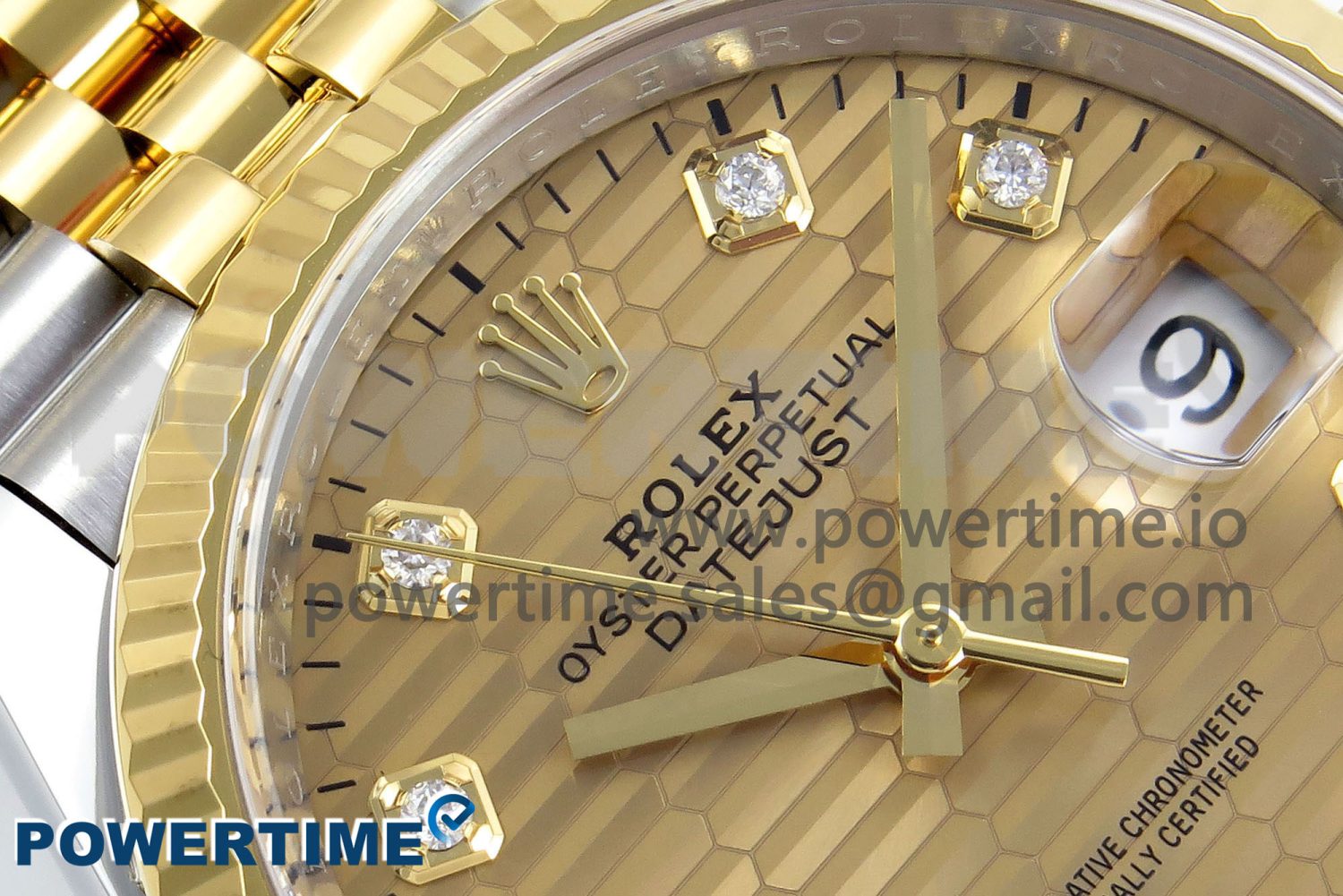 DateJust 36 126233 Clean 1:1 Best Edition 904L Steel YG Textured Diamonds Dial on SS/YG Jubilee Bracelet VR3235 - Image 4