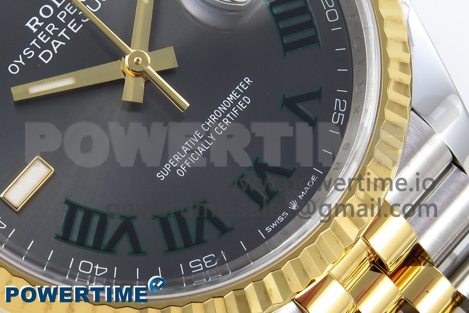 DateJust 36 126233 Clean 1:1 Best Edition 904L Steel Gray Dial Green Roman Marker on SS/YG Jubilee Bracelet VR3235 - Image 5