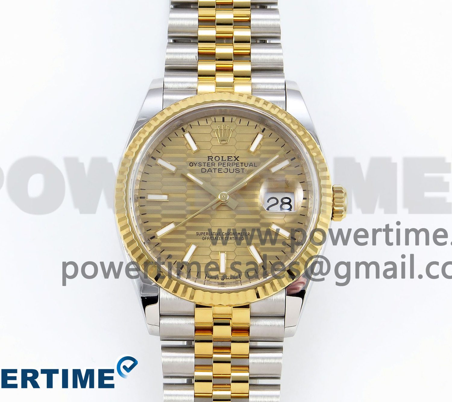 DateJust 36 126233 Clean 1:1 Best Edition 904L Steel YG Textured Stick Dial on SS/YG Jubilee Bracelet VR3235