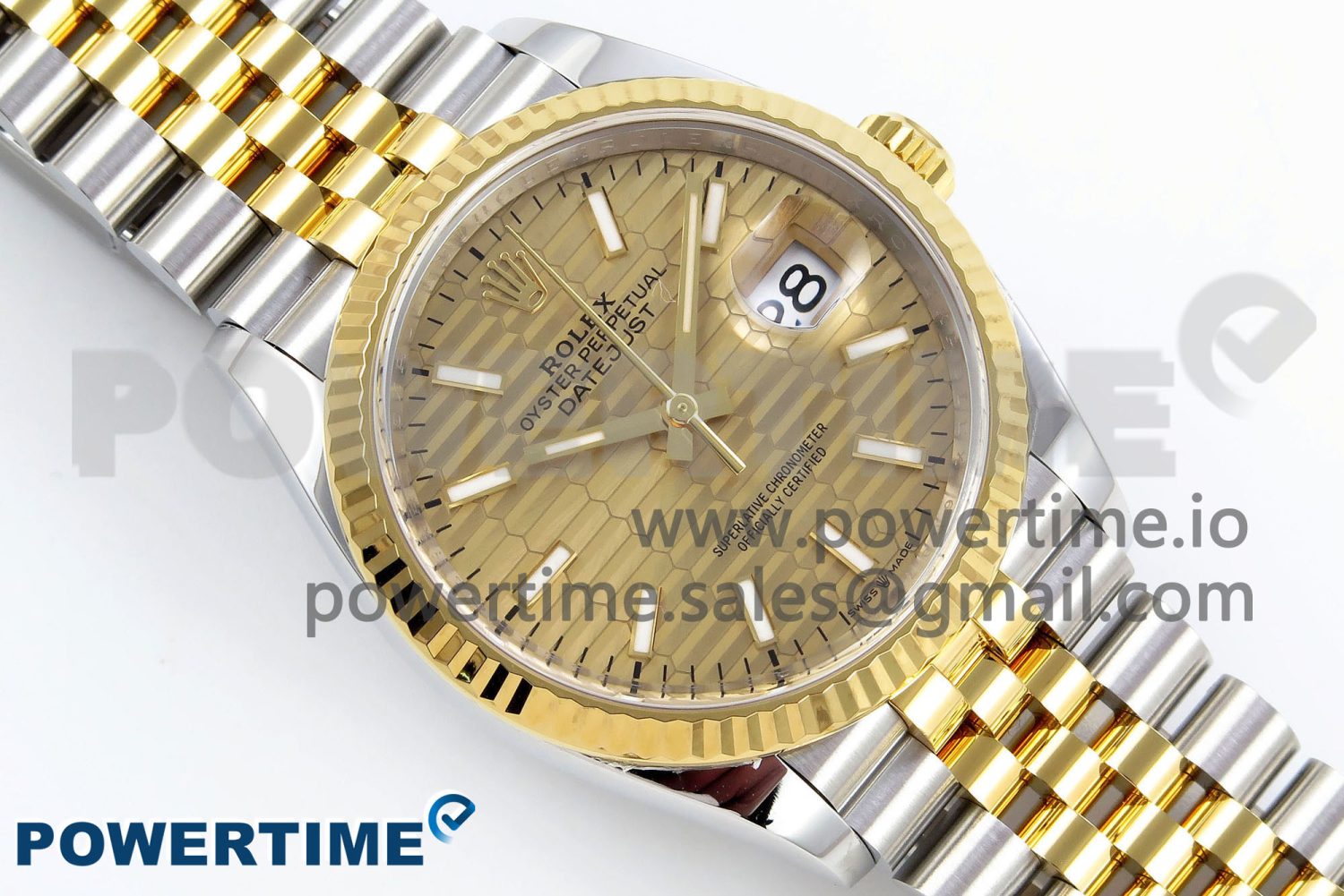 DateJust 36 126233 Clean 1:1 Best Edition 904L Steel YG Textured Stick Dial on SS/YG Jubilee Bracelet VR3235 - Image 3