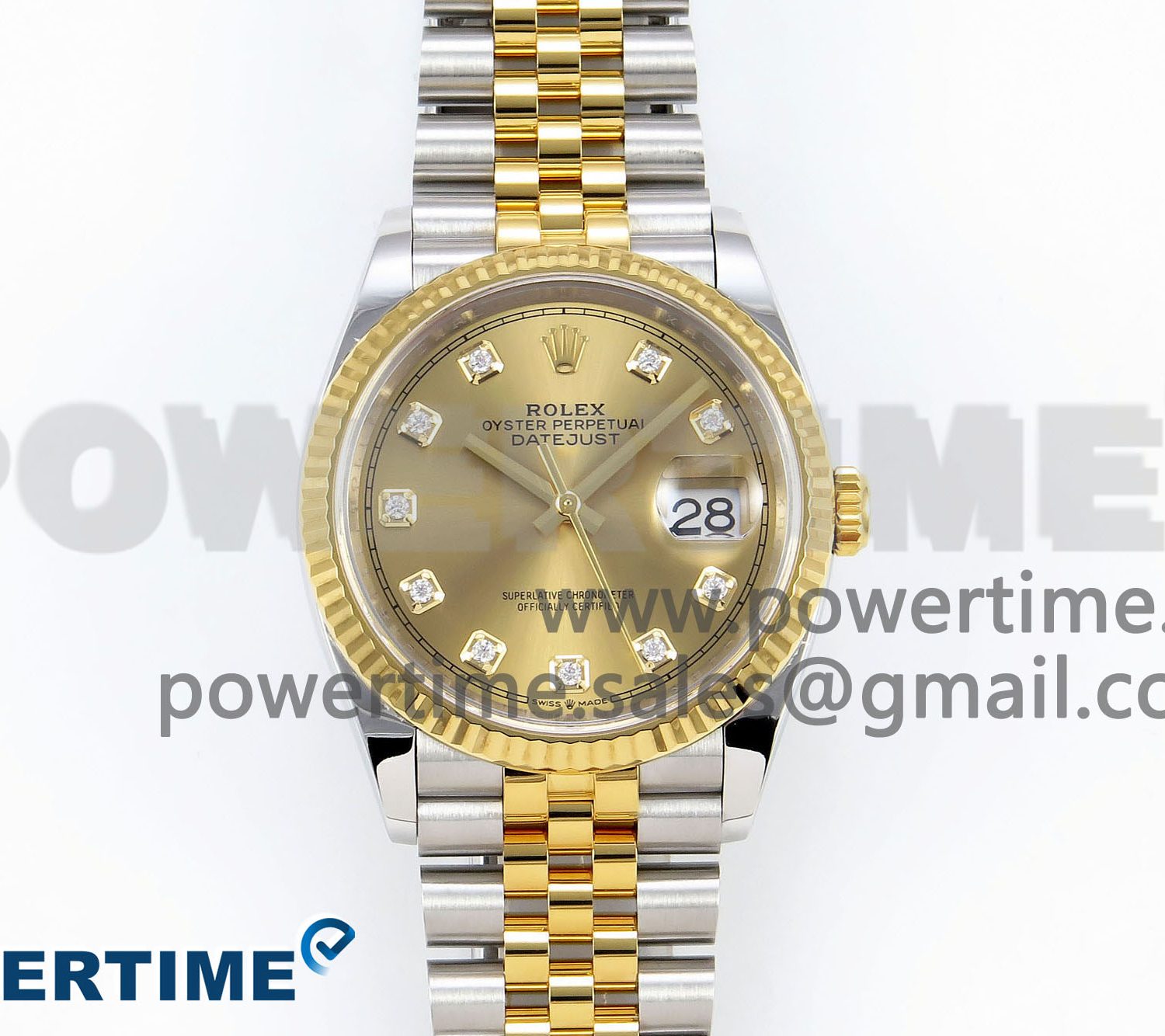 DateJust 36 126233 Clean 1:1 Best Edition 904L Steel YG Diamonds Dial on SS/YG Jubilee Bracelet VR3235