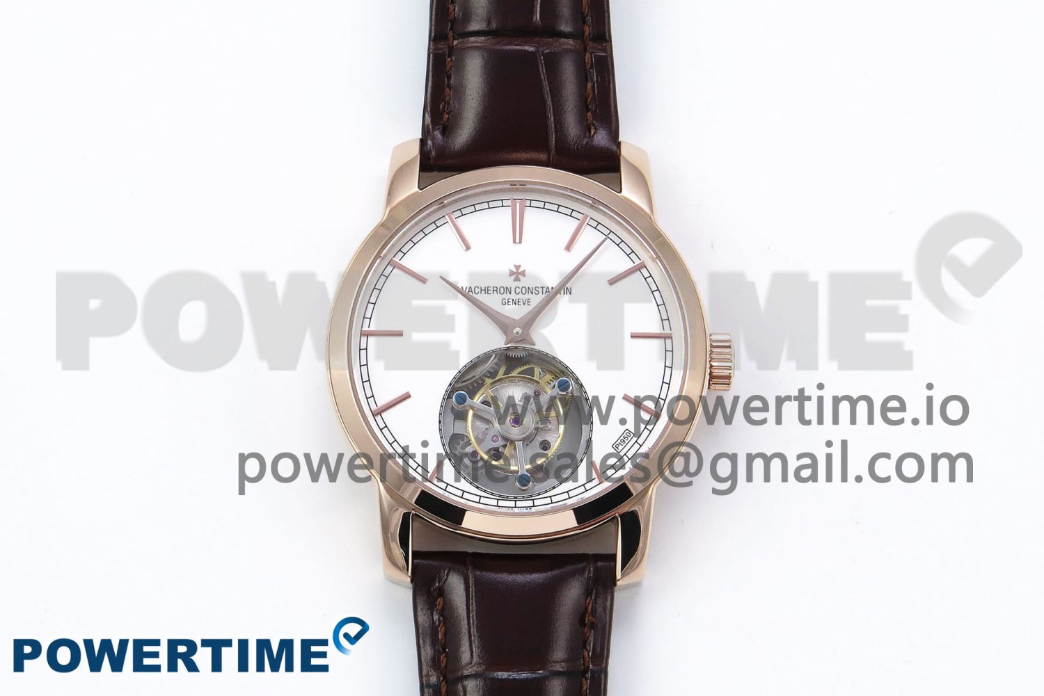 Traditionnelle Tourbillon RG RMSF Best Edition White Dial on Brown Leather Strap - Image 1