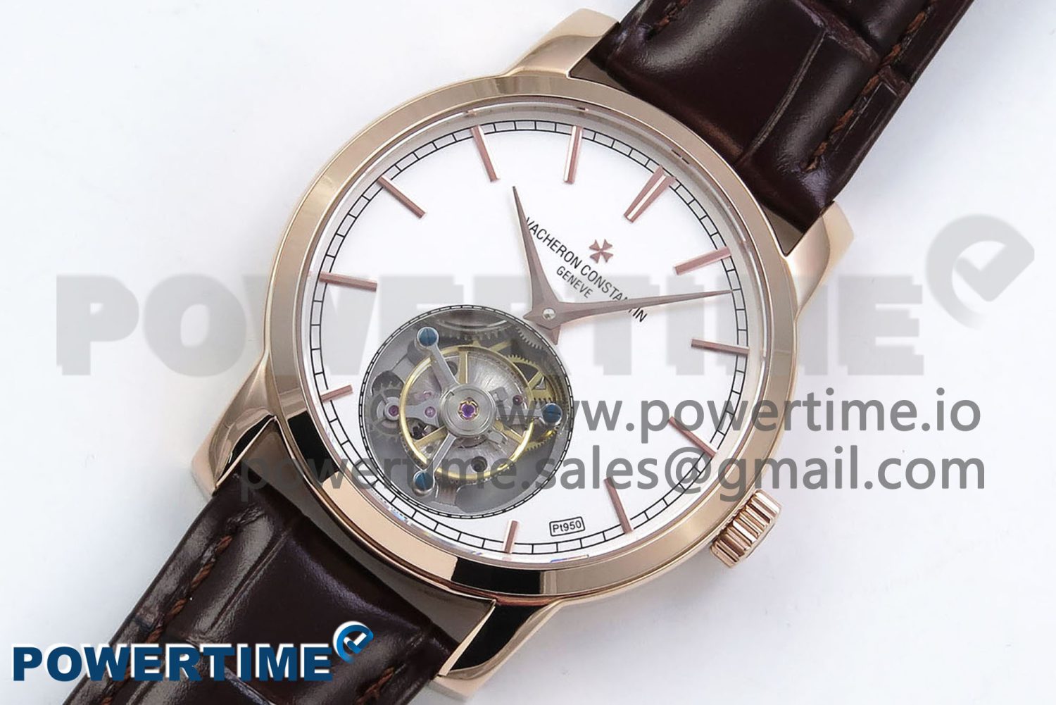 Traditionnelle Tourbillon RG RMSF Best Edition White Dial on Brown Leather Strap - Image 2