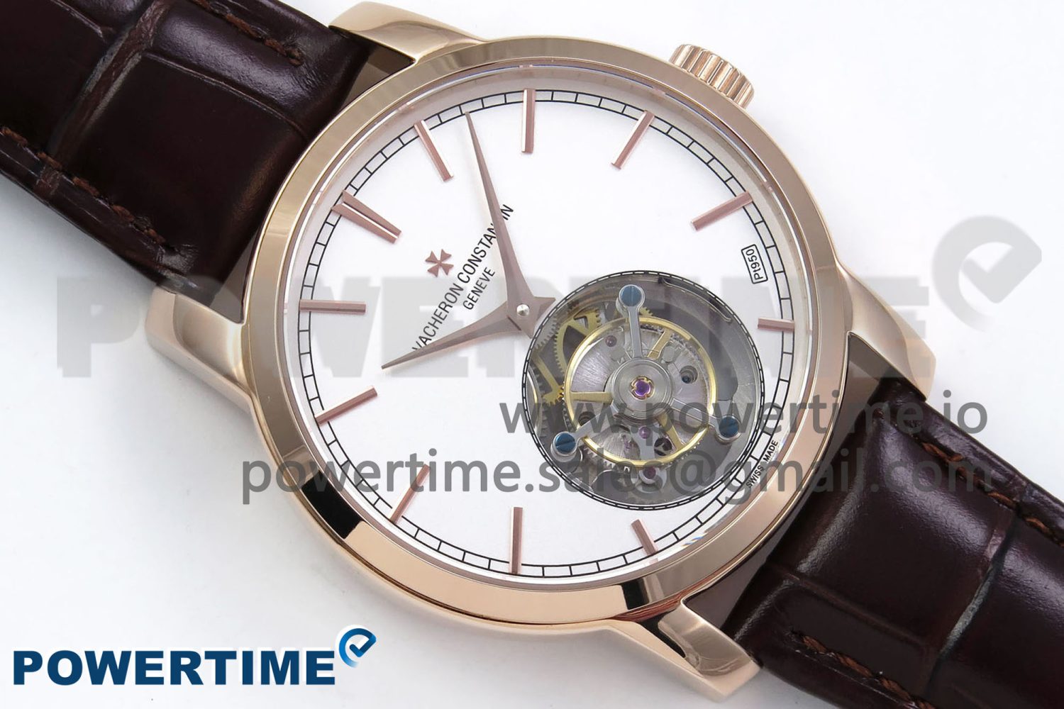 Traditionnelle Tourbillon RG RMSF Best Edition White Dial on Brown Leather Strap - Image 3
