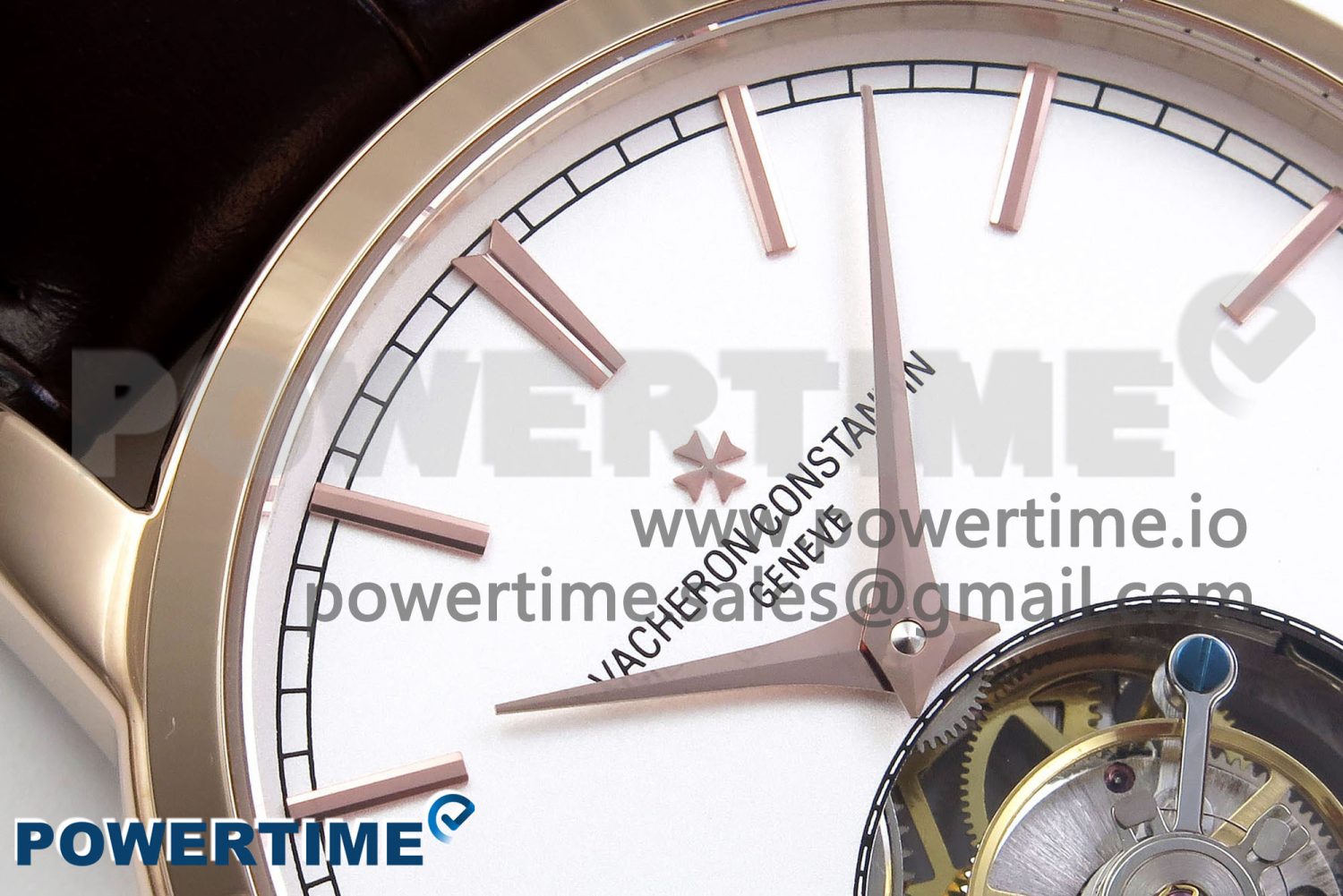 Traditionnelle Tourbillon RG RMSF Best Edition White Dial on Brown Leather Strap - Image 4