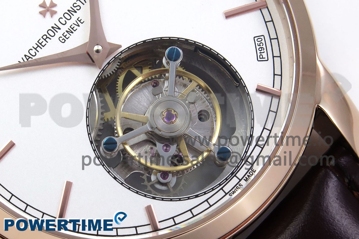 Traditionnelle Tourbillon RG RMSF Best Edition White Dial on Brown Leather Strap - Image 5