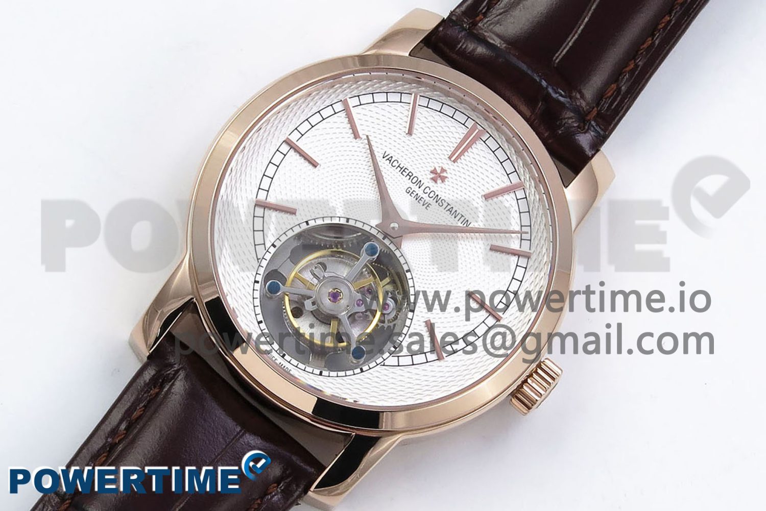 Traditionnelle Tourbillon RG RMSF Best Edition White Textured Dial on Brown Leather Strap - Image 2