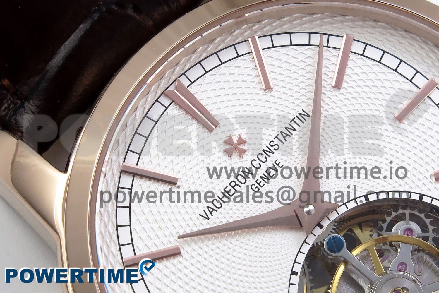 Traditionnelle Tourbillon RG RMSF Best Edition White Textured Dial on Brown Leather Strap - Image 4