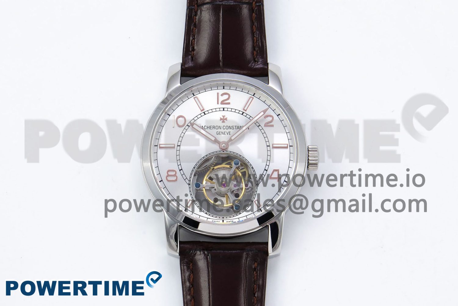 Traditionnelle Tourbillon SS RMSF Best Edition Silver Dial on Brown Leather Strap - Image 1