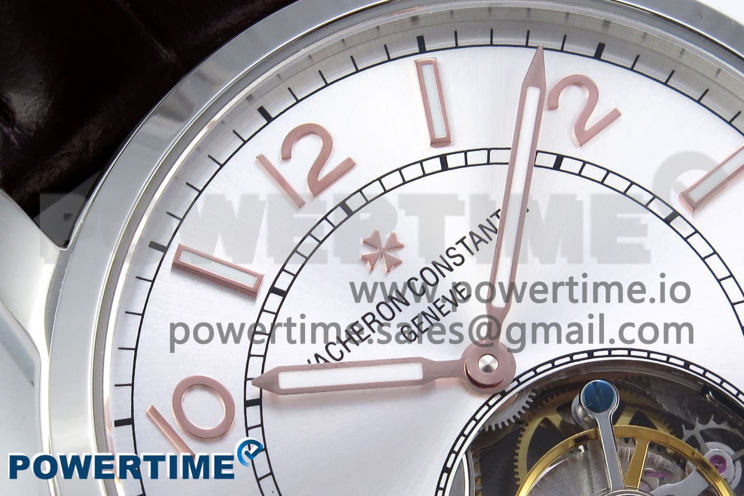 Traditionnelle Tourbillon SS RMSF Best Edition Silver Dial on Brown Leather Strap - Image 4