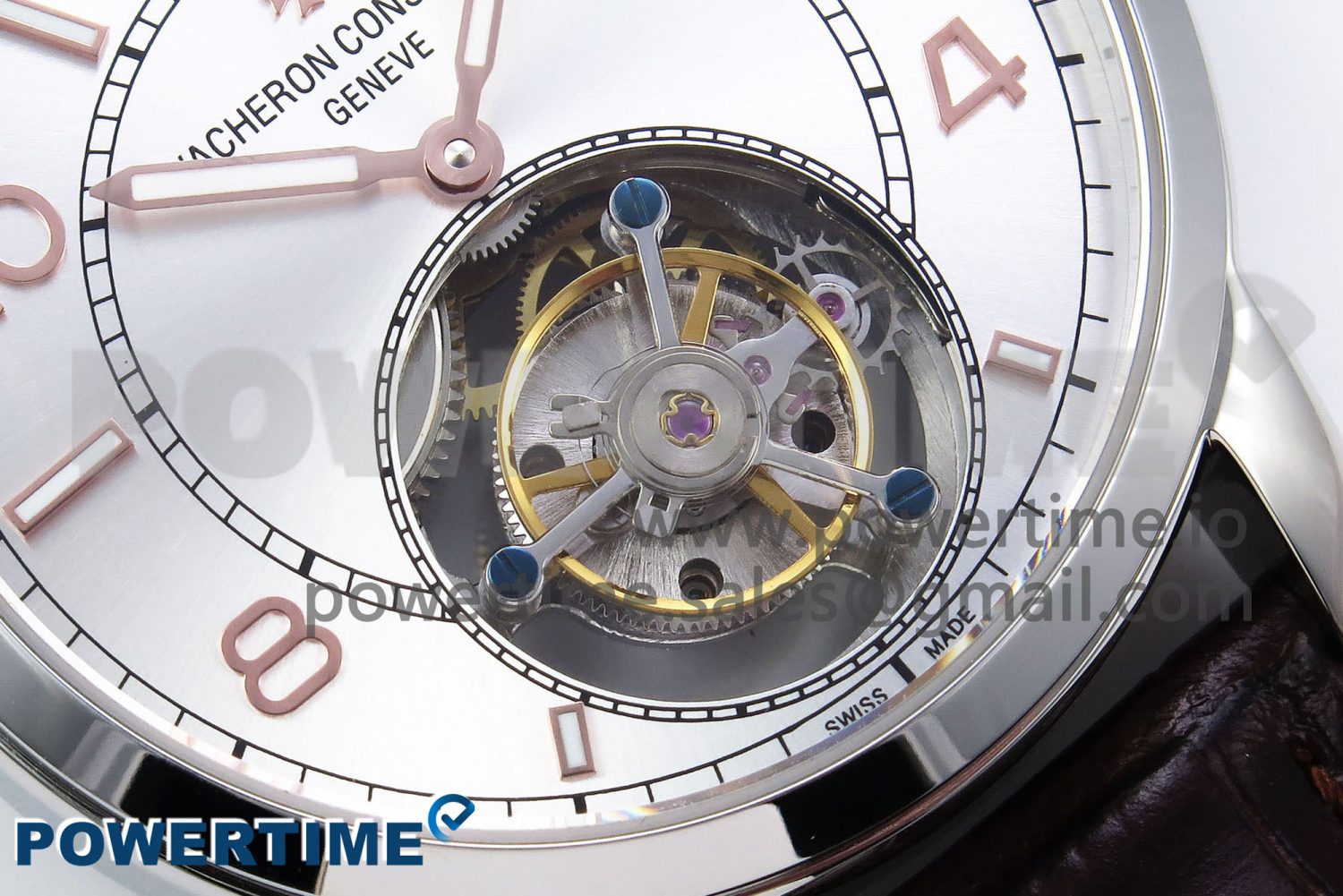 Traditionnelle Tourbillon SS RMSF Best Edition Silver Dial on Brown Leather Strap - Image 5