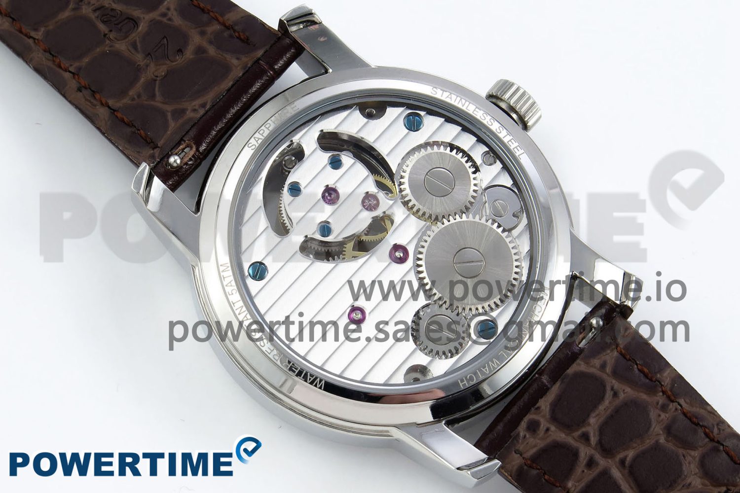 Traditionnelle Tourbillon SS RMSF Best Edition Silver Dial on Brown Leather Strap - Image 8