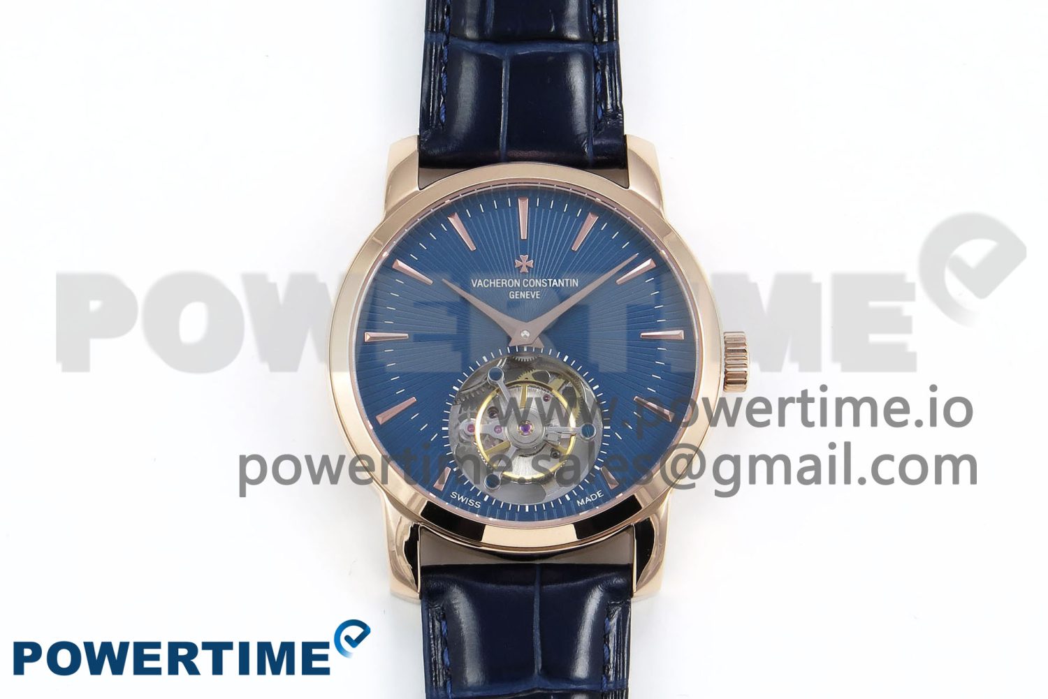 Traditionnelle Tourbillon RG RMSF Best Edition Blue Textured Dial on Blue Leather Strap - Image 1
