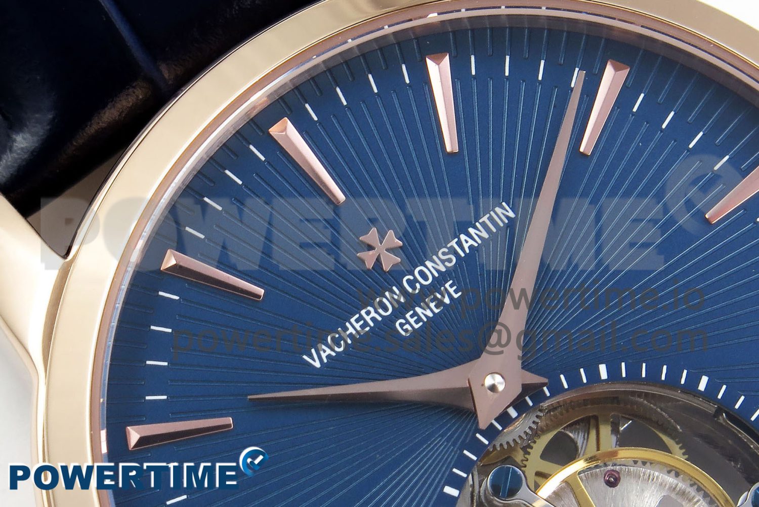 Traditionnelle Tourbillon RG RMSF Best Edition Blue Textured Dial on Blue Leather Strap - Image 4