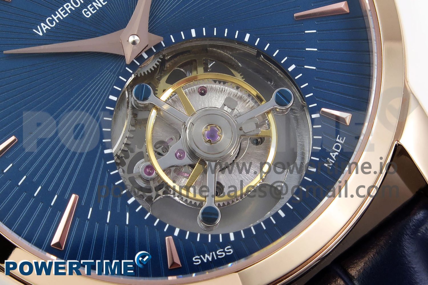 Traditionnelle Tourbillon RG RMSF Best Edition Blue Textured Dial on Blue Leather Strap - Image 5