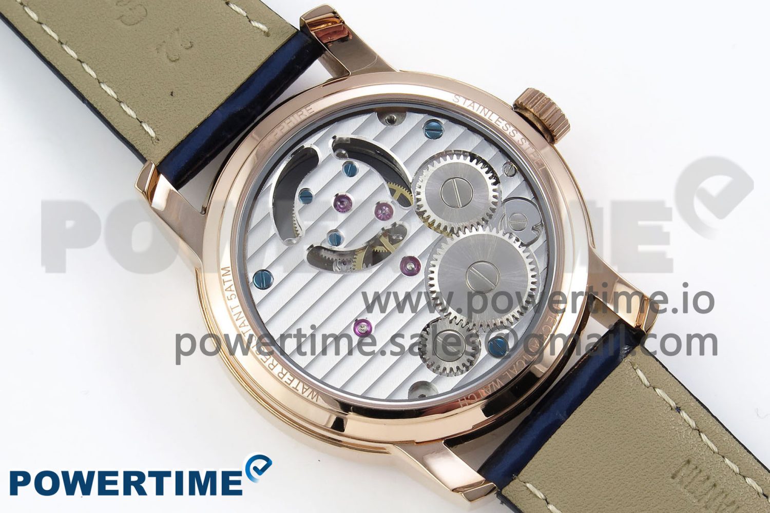 Traditionnelle Tourbillon RG RMSF Best Edition Blue Textured Dial on Blue Leather Strap - Image 8