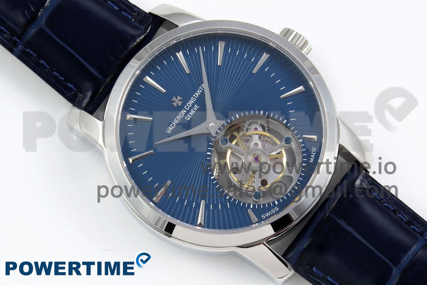 Traditionnelle Tourbillon SS RMSF Best Edition Blue Textured Dial on Blue Leather Strap - Image 3