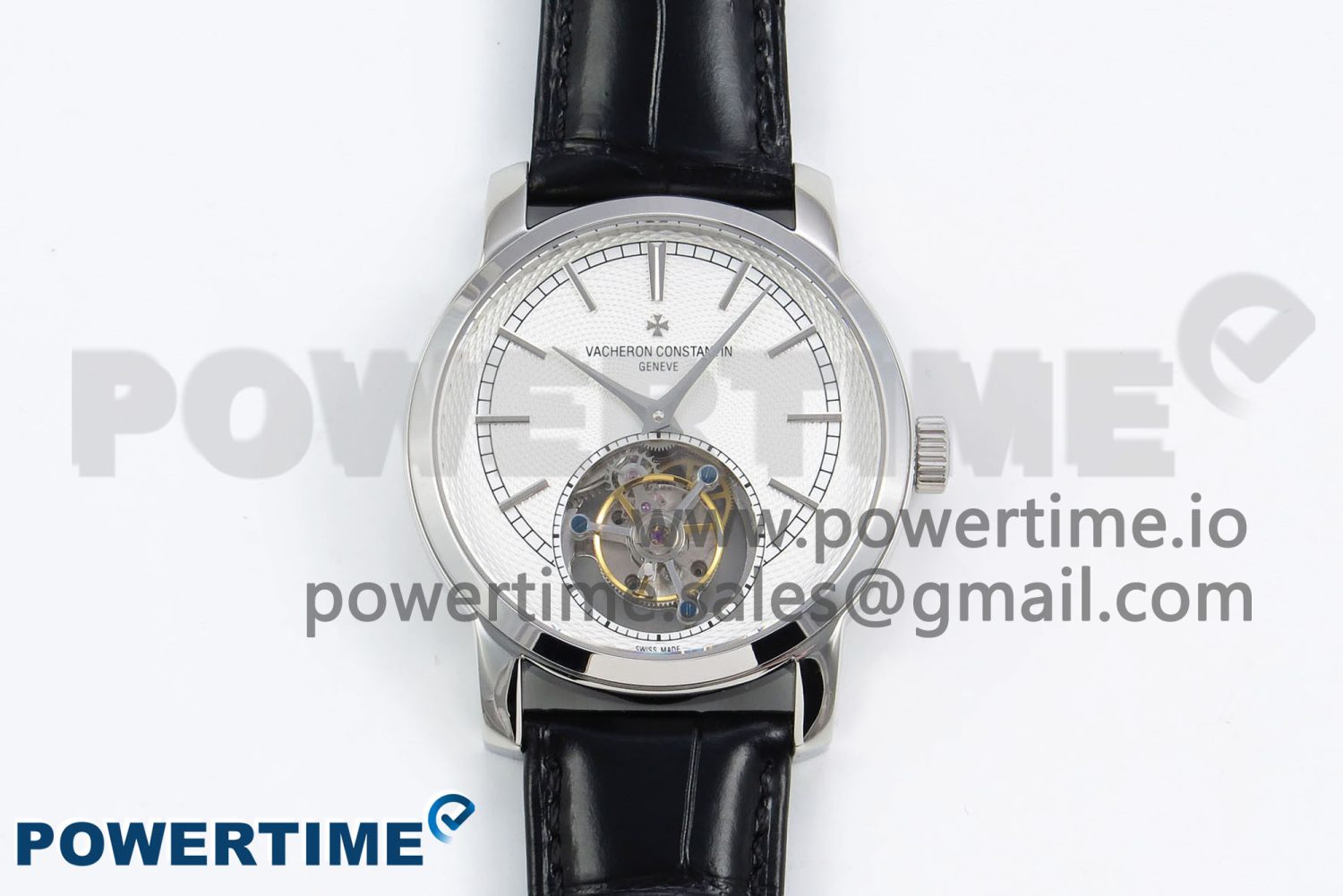 Traditionnelle Tourbillon SS RMSF Best Edition White Textured Dial on Black Leather Strap - Image 1