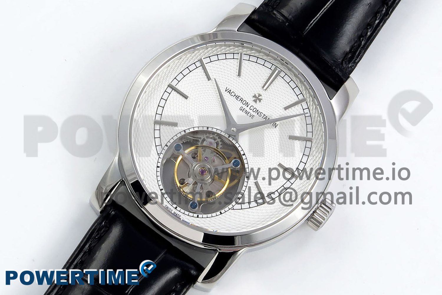 Traditionnelle Tourbillon SS RMSF Best Edition White Textured Dial on Black Leather Strap - Image 2