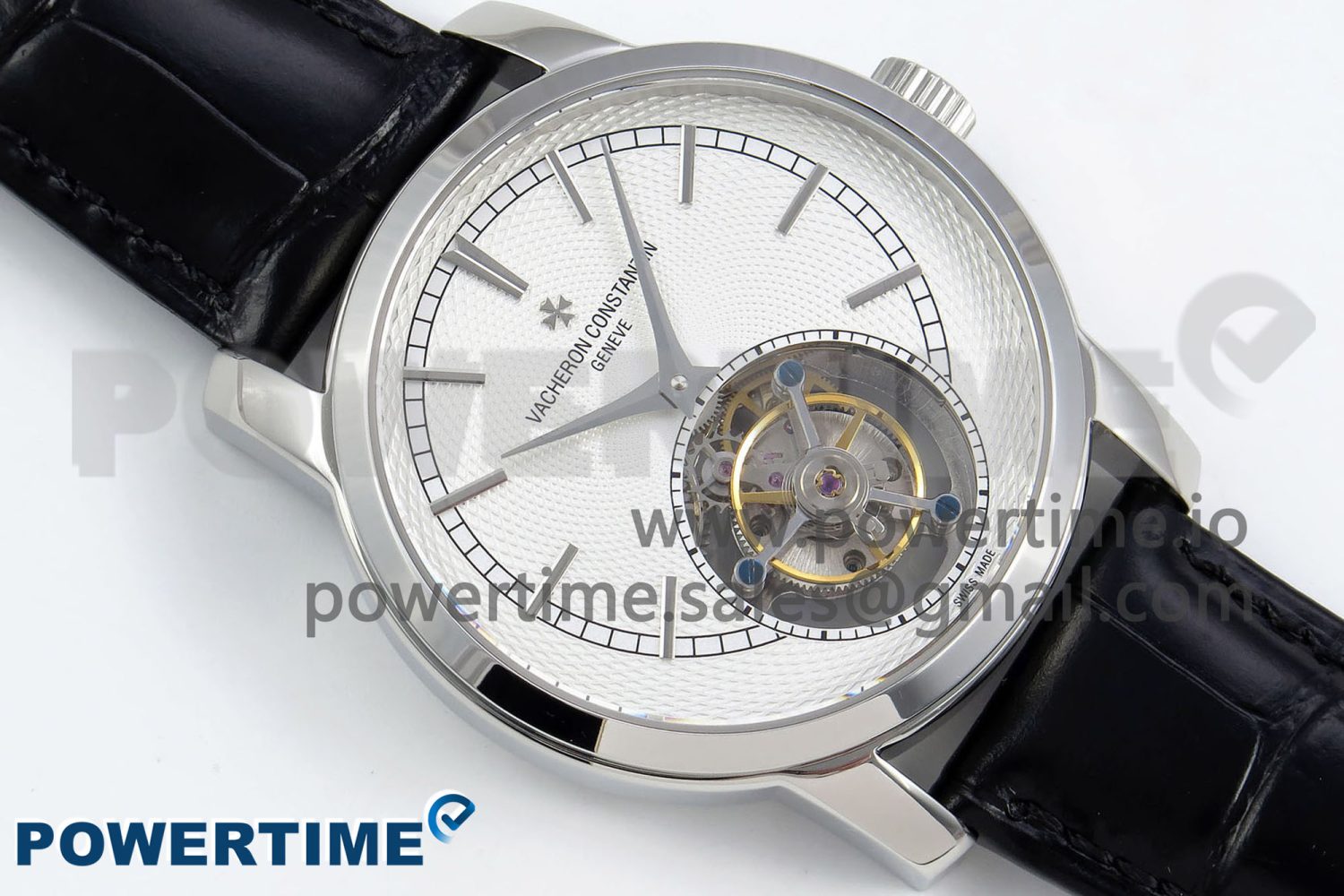 Traditionnelle Tourbillon SS RMSF Best Edition White Textured Dial on Black Leather Strap - Image 3