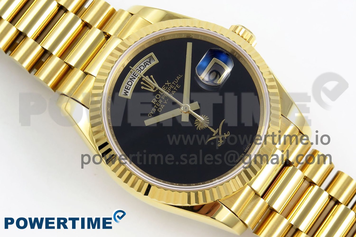 Day Date 36 YG RAF 1:1 Best Edition Black Oman Dial on YG Bracelet A2836 - Image 3