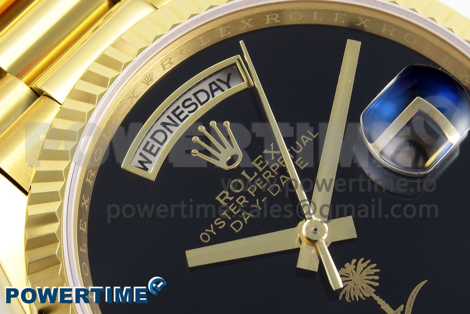 Day Date 36 YG RAF 1:1 Best Edition Black Oman Dial on YG Bracelet A2836 - Image 4