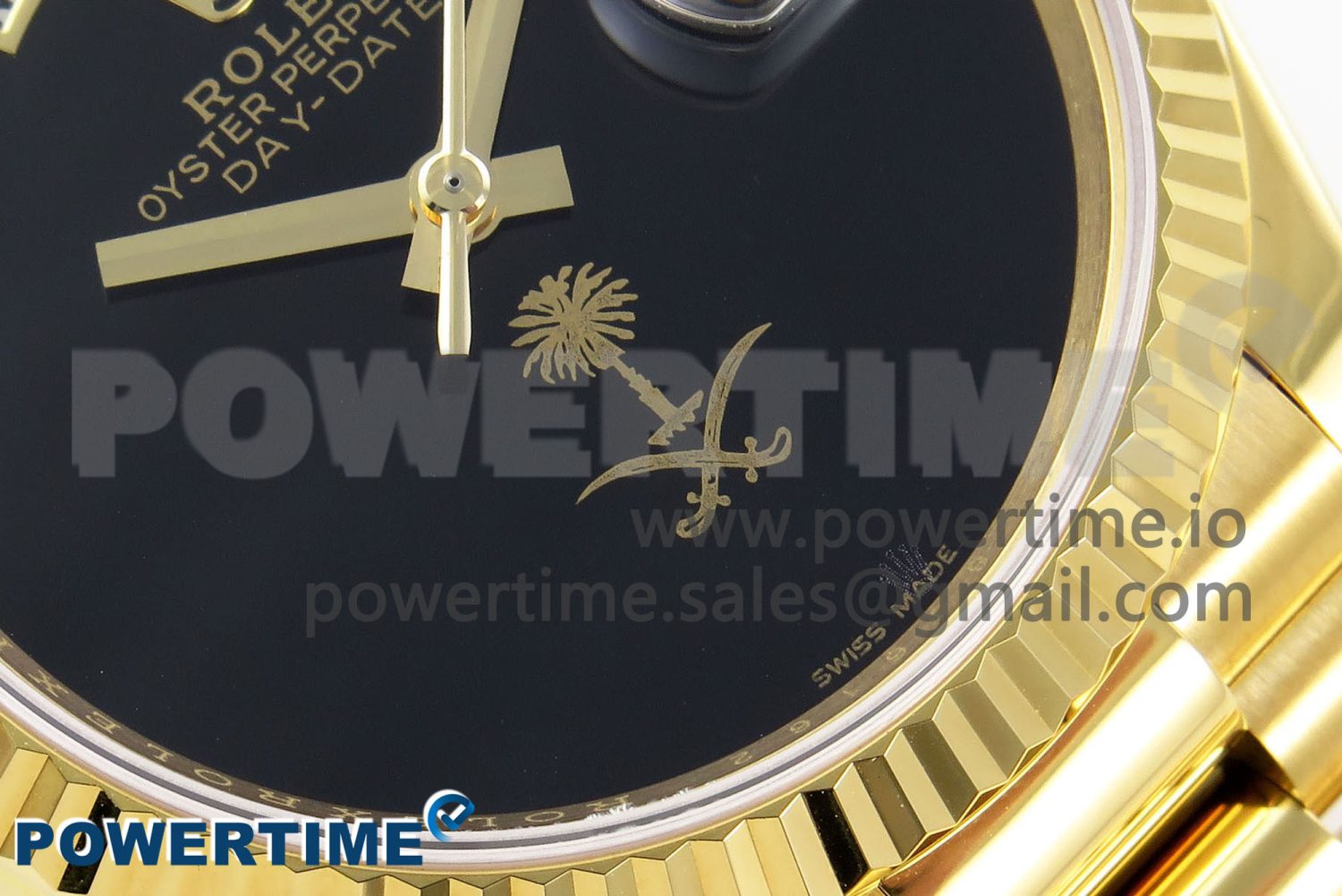 Day Date 36 YG RAF 1:1 Best Edition Black Oman Dial on YG Bracelet A2836 - Image 5