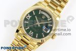 Day Date 36 YG RAF 1:1 Best Edition Green Stone Roman Dial on YG Bracelet A2836 - Image 2