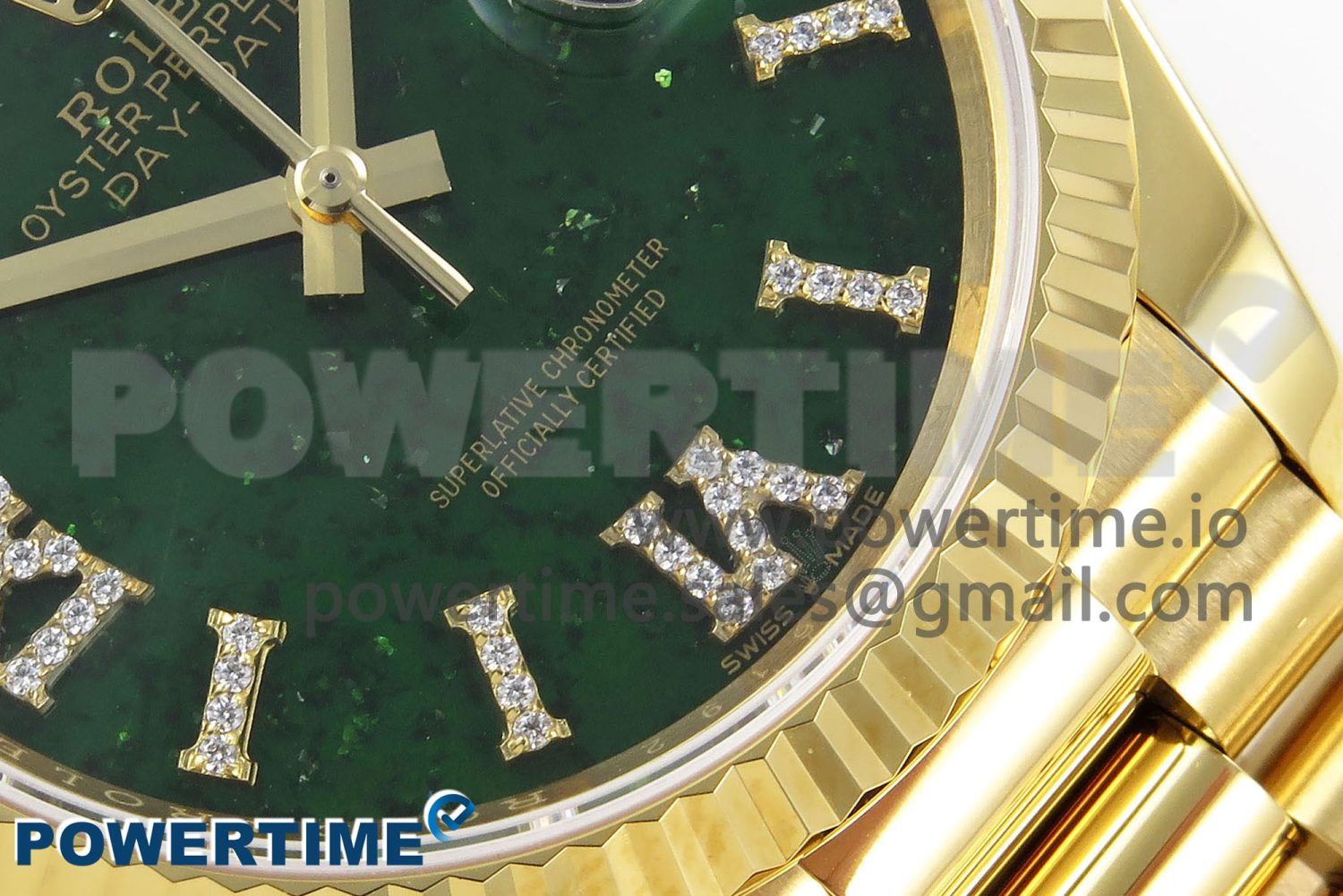 Day Date 36 YG RAF 1:1 Best Edition Green Stone Roman Dial on YG Bracelet A2836 - Image 5