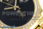 Day Date 36 YG RAF 1:1 Best Edition Black Oman Dial Diamonds Bezel on YG Bracelet A2836 - Image 5
